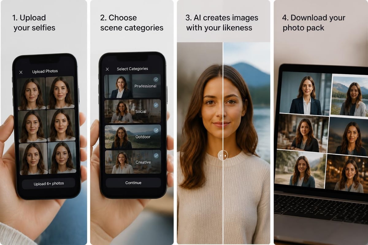 AI photo pack generation workflow