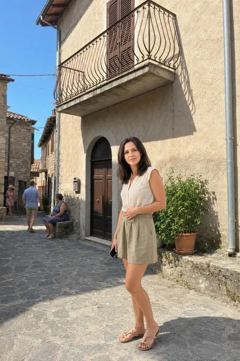AI profile picture example: in a narrow old-town street
